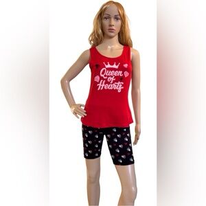 Queen of Hearts Print Pajama Set